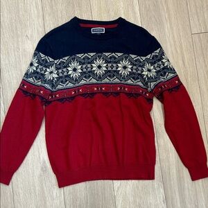 Club Room Red and Navy  Crewneck Sweater